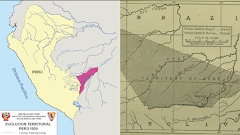 En 1909, el Perú y Bolivia firmaron el Tratado Polo-Sánchez Bustamante para resolver disputas en la región amazónica y cedió 91 mil 726 kilómetros cuadrados. (Foto composición Infobae Perú/IGP Perú/Agencia Andina)