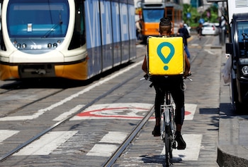 Un repartidor de Glovo en