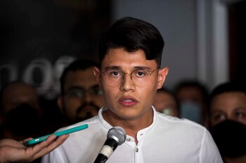 El líder estudiantil nicaragüense Lesther Alemán. EFE/Jorge Torres