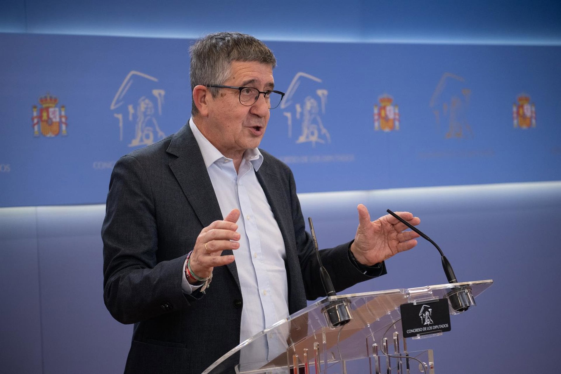 16/06/2026 El portavoz del PSOE en el Congreso, Patxi López, durante una rueda de prensa en el Congreso de los Diputados, a 16 de junio de 2026, en Madrid (España).POLITICA Fernando Sánchez - Europa Press