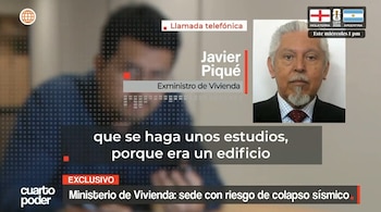 Cuarto Poder revela peligro en sede del Ministerio de Vivienda: inmueble adquirido al Banco de la Nación enfrenta emergencia estructural. Captura: américa TV.