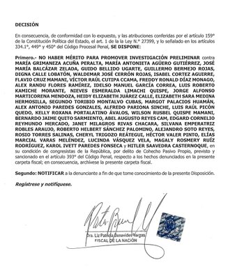 Resolución de la fiscal de