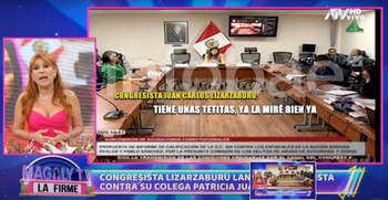Magaly Medina rechazó comentarios sexistas del congresista de Fuerza Popular Juan Carlos Lizarzaburu hacia su colega Patricia Juárez.