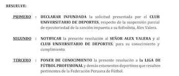 Alex Valera no estará presente en el Universitario vs Alianza Lima por Liga 1.