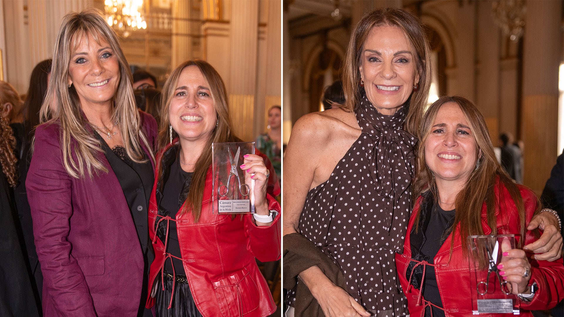 Daniela Blanco junto a la diputada porteña Patricia Glize (izq.) y Nequi Galotti, conductora de la ceremonia (der.)