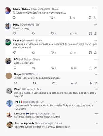 Los comentarios de apoyo a
