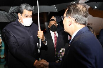 El dictador Nicolás Maduro llegó