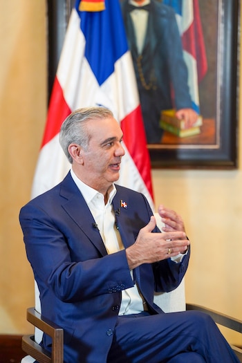 Eduardo Feinmann con Luis Rodolfo Abinader Corona, presidente de la República Dominicana