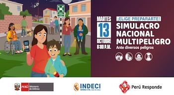 Indeci recomienda elaborar un Plan Familiar de Emergencia con la estrategia I-U-E-A-O: identificar peligros, ubicar zonas seguras, elaborar recursos preventivos, asignar responsabilidades y organizar a la comunidad - Créditos: Indeci.