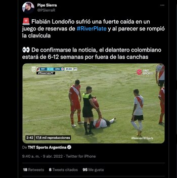 Lesión de Flabián Londoño en