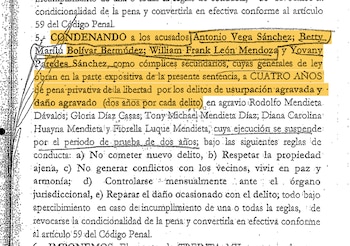 Condena contra mujer hoy beneficiada por José María Balcázar