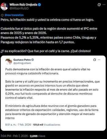 Wilson Ruiz Orejuela criticó la