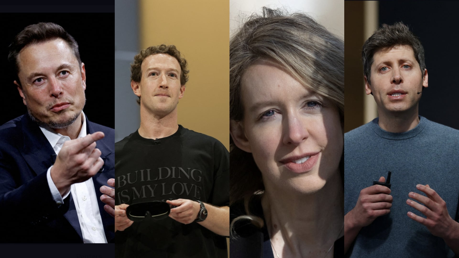 Elon Musk, Mark Zuckerberg, Elizabeth Holmes y Sam Altman protagonizan documentales y dramas que examinan sus trayectorias, controversias y responsabilidades frente al poder económico, político y social acumulado por la industria tecnológica en las últimas décadas - crédito Reuters