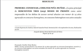 El fallo judicial condenó a al pastor evangélico a purgar una pena en prisión de 203 meses - crédito captura de pantalla La Gaceta / sitio web