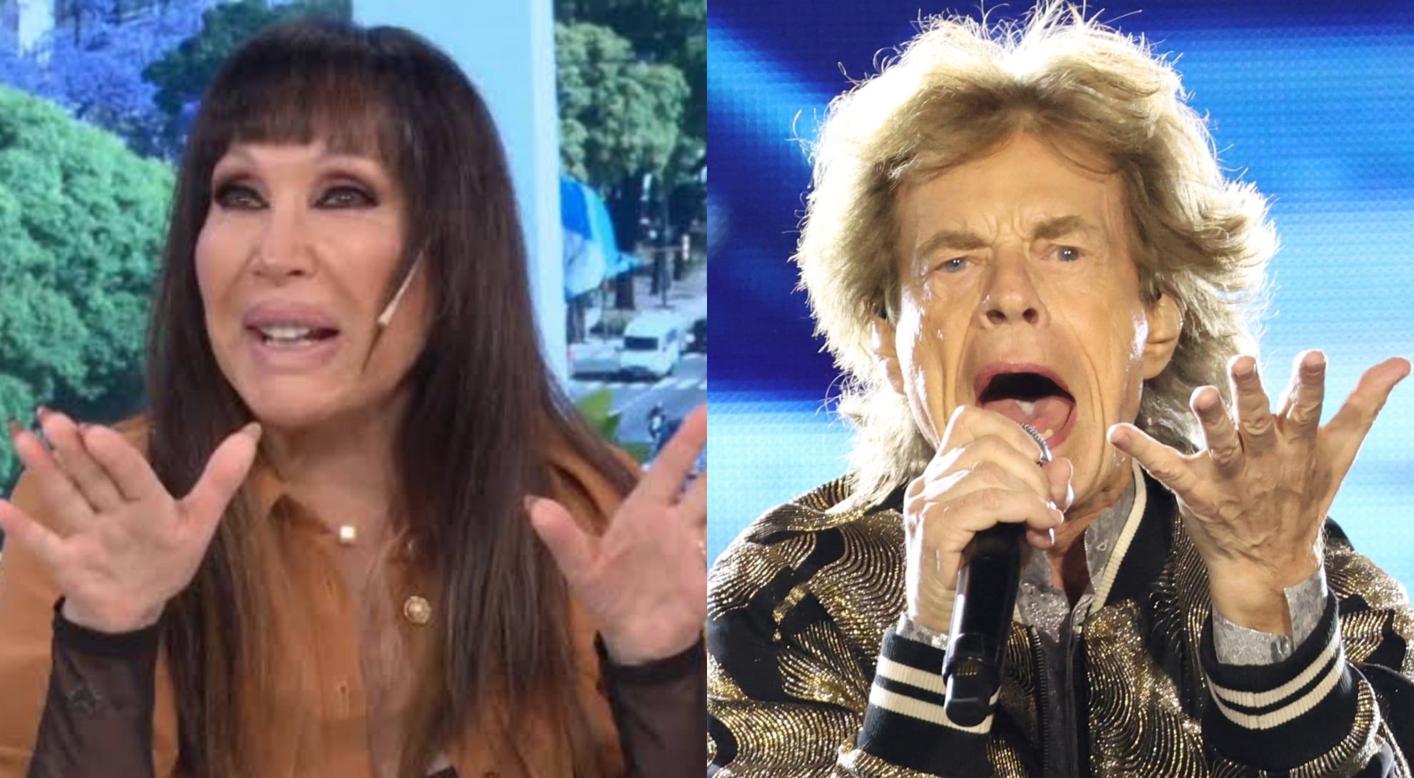 Moria Casán se burló de Mick Jagger en la tribuna de Inglaterra en el triunfo de Argentina: “Era una tía”