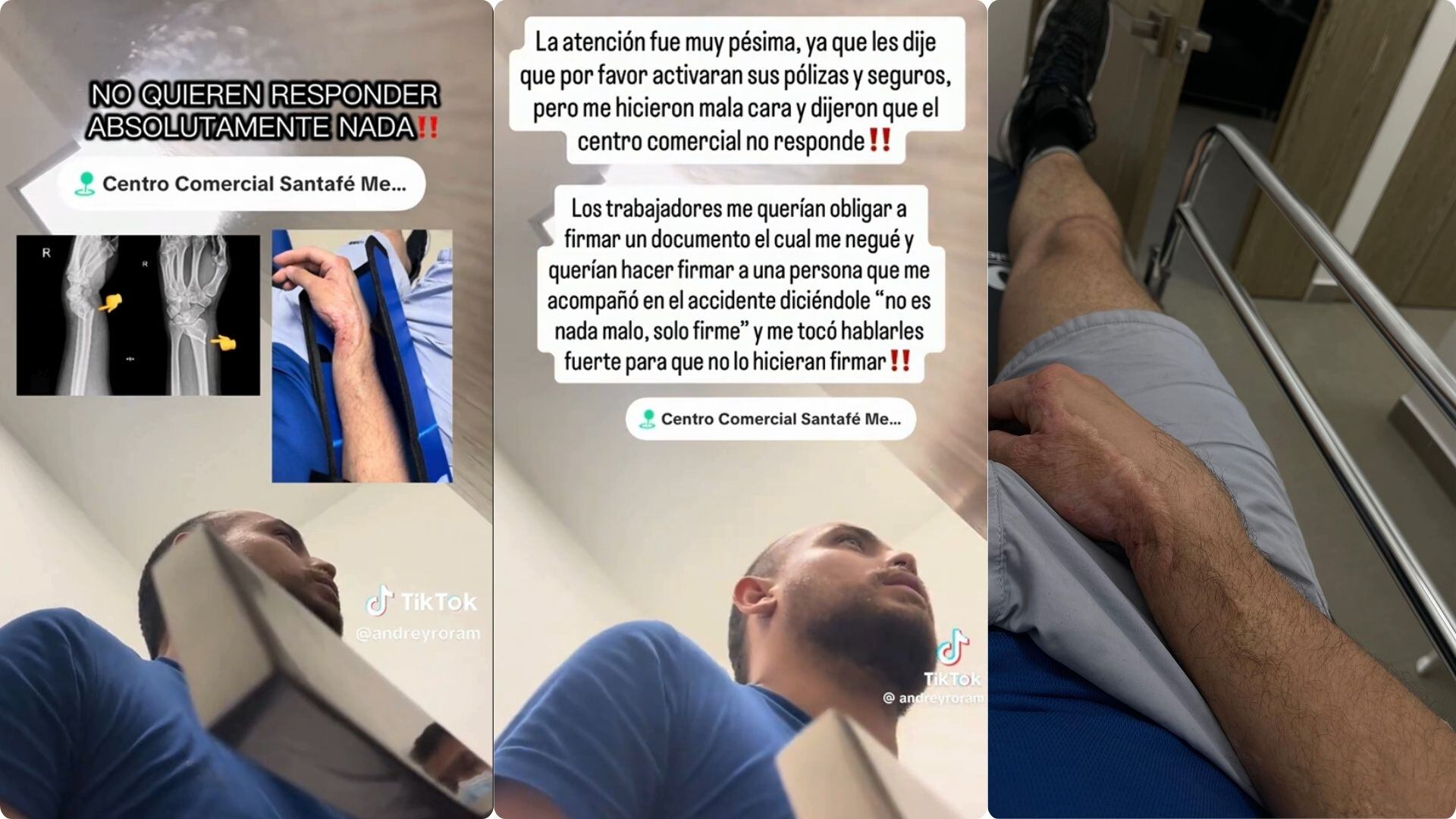 Hombre denunció falta de atención tras sufrir fractura en la pista de hielo del centro comercial SantaFé de Medellín