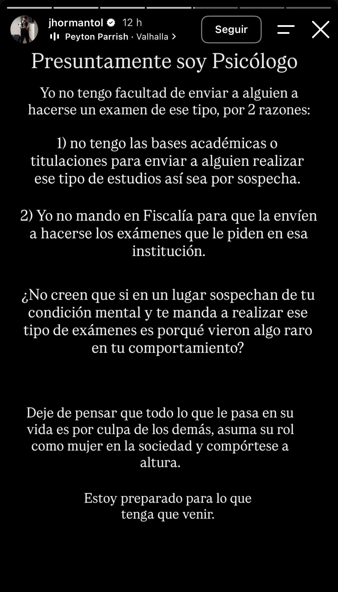 Jhorman Toloza desmintió que él fuera el culpable de enviar a Alexa Torrex al psicólogo - crédito @jhormantol/IG