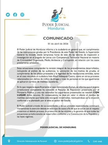 Caso Koriun. (Imagen: Poder Judicial de Honduras)