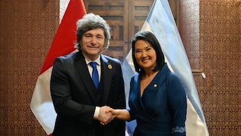 Javier Milei se reunió con Keiko Fujimori antes de la asunción presidencial en Perú