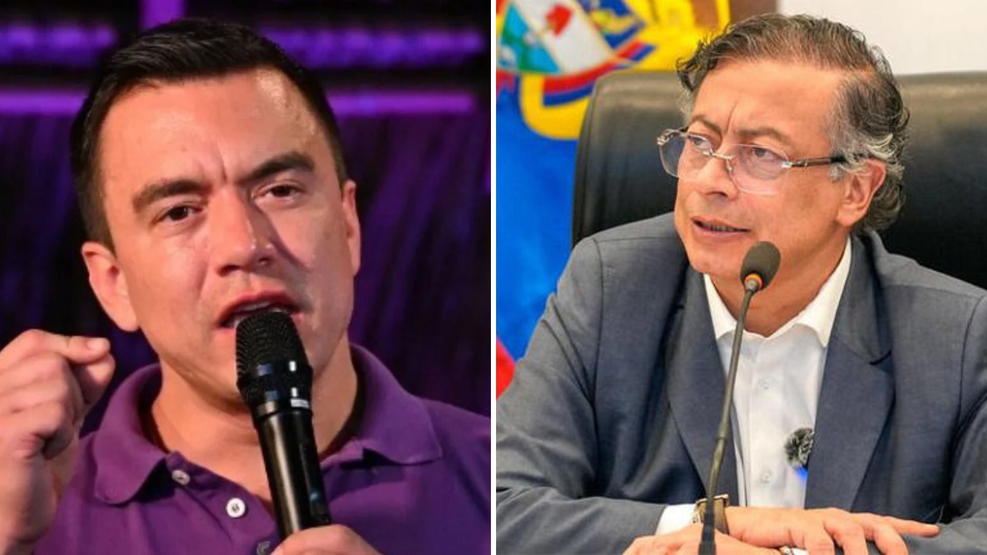 El presidente de Ecuador, Daniel Noboa y el presidente de Colombia, Gustavo Petro.- crédito AFP/Presidencia de Colombia