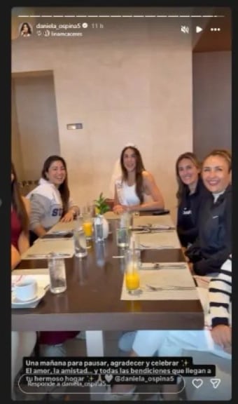 La celebración incluyó pilates, brindis y mensajes de afecto, reflejando el tono íntimo y familiar que Daniela Ospina imprimió a la despedida - crédito @daniela_ospina5/ Instagram
