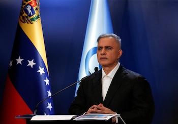 El fiscal general de Venezuela, Tarek William Saab, en una rueda de prensa en Caracas (REUTERS/Leonardo Fernández Viloria)