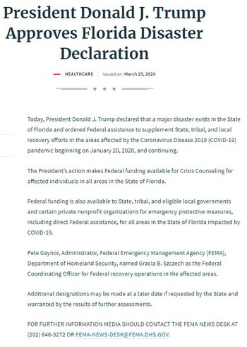 La declaración de "estado de