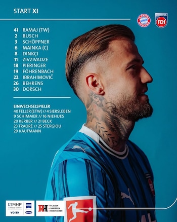 Así saldrá el equipo dirigido porFrank Schmidt -crédito @fch_1846/Instagram
