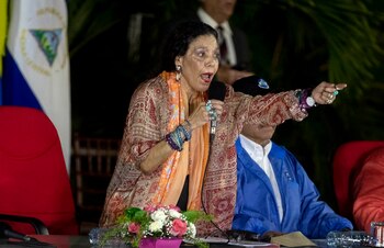 La vicepresidenta del régimen y esposa del dictador Daniel Ortega, Rosario Murillo