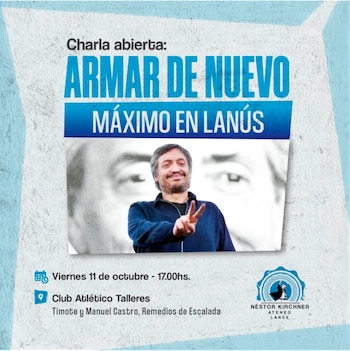 Máximo Kirchner flyer en Lanús