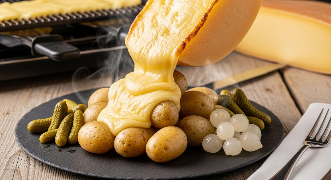 La raclette derrite una pieza de queso capa por capa. (Imagen Ilustrativa Infobae)
