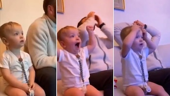 la reaccion viral de un niño al ver que estaba celebrando el gol del equipo contrario