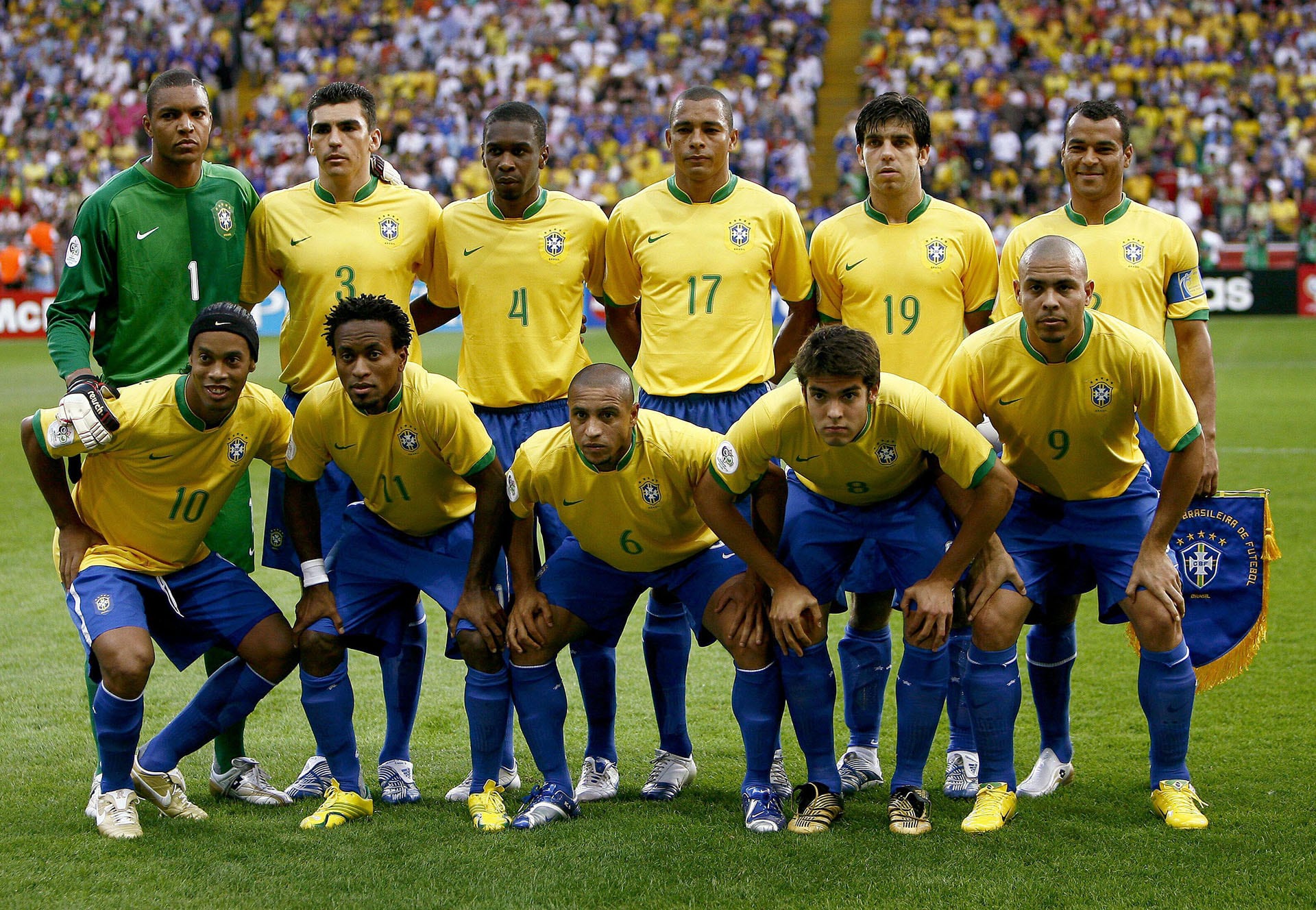 La foto del equipo titular de Brasil en el Mundial de Alemania 2006