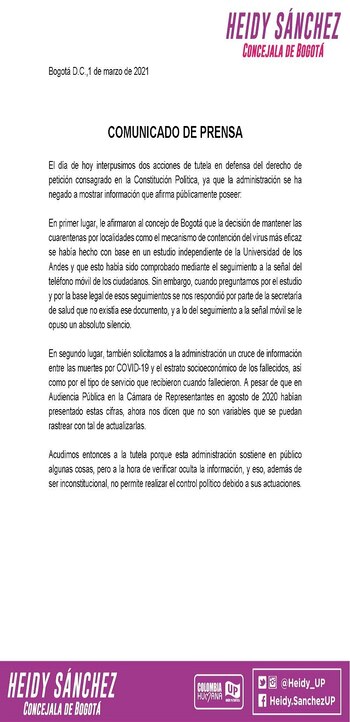 Denuncia concejal Heidy Sánchez, publicada