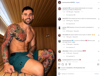 Marta Fort realizó un reclamo en tono de broma por una fotografía de Ramírez dentro de un sauna