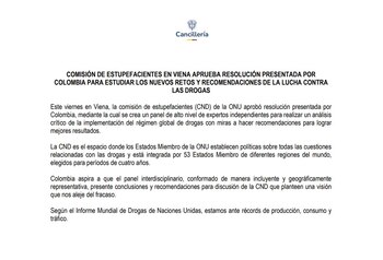 Comunicado oficial Cancillería Colombia -