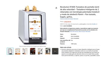 Una tostadora inteligente puede llegar a valer 229 dólares. (Amazon)