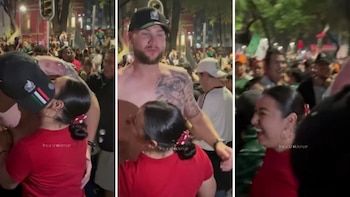 Aficionada mexicana se vuelve viral al ‘comerse’ a besos a turista alemán durante festejos del Mundial 2026