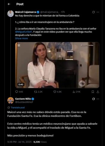 Usuario de X contestó a