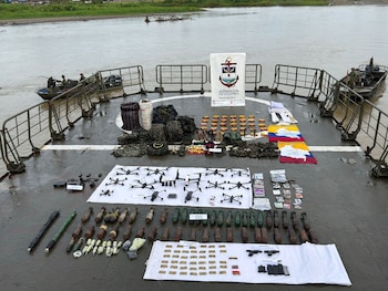 La operación en el río Micay fue ejecutada de forma conjunta por la Armada, el Ejército Nacional y la Fuerza Aeroespacial Colombiana - crédito Armada