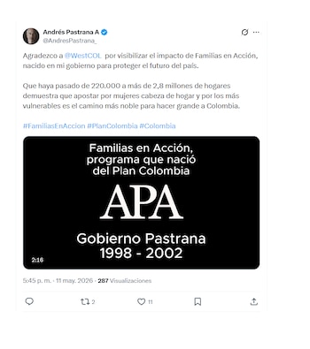 Andrés Pastrana y su reacción a lo dicho por Westcol