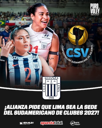 Alianza Lima postula a la capital peruana para ser sede del Campeonato Sudamericano de Clubes. Crédito: Instagram Puro Vóley.