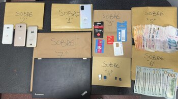 Parte de lo secuestrado