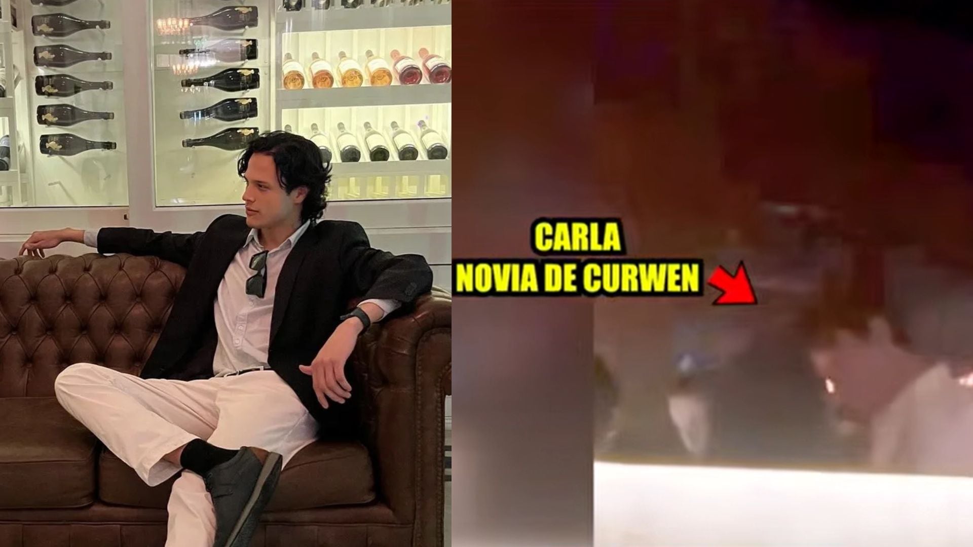 ¿Quién es Alonso Grimaldo, el joven con el que la novia de Curwen, Carla Campos-Salazar, fue captada en discoteca?