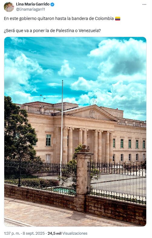 La representante aprovechó la particularidad para arremeter contar el Gobierno - crédito @linamariagarri1/x