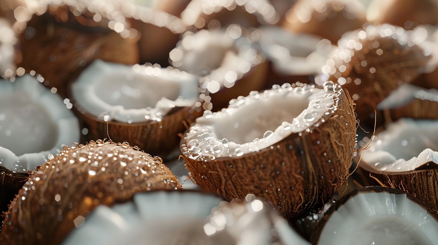 El coco destaca como una de las frutas más ricas en fibra, aportando nueve gramos por cada 100 gramos consumidos (Imagen Ilustrativa Infobae)