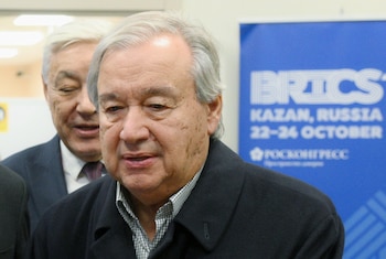 Antonio Guterres en la cumbre de los BRICS (Reuters)