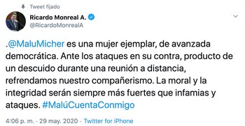 La senadora fue defendida por