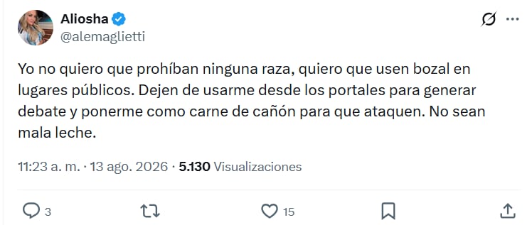 Maglietti anunció que llevará los mensajes violentos a la Justicia y cuestionó a los portales que, según dijo, sacaron sus palabras de contexto