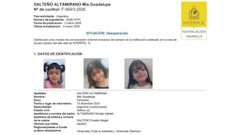 Nena desaparecida Santa Fe Interpol
